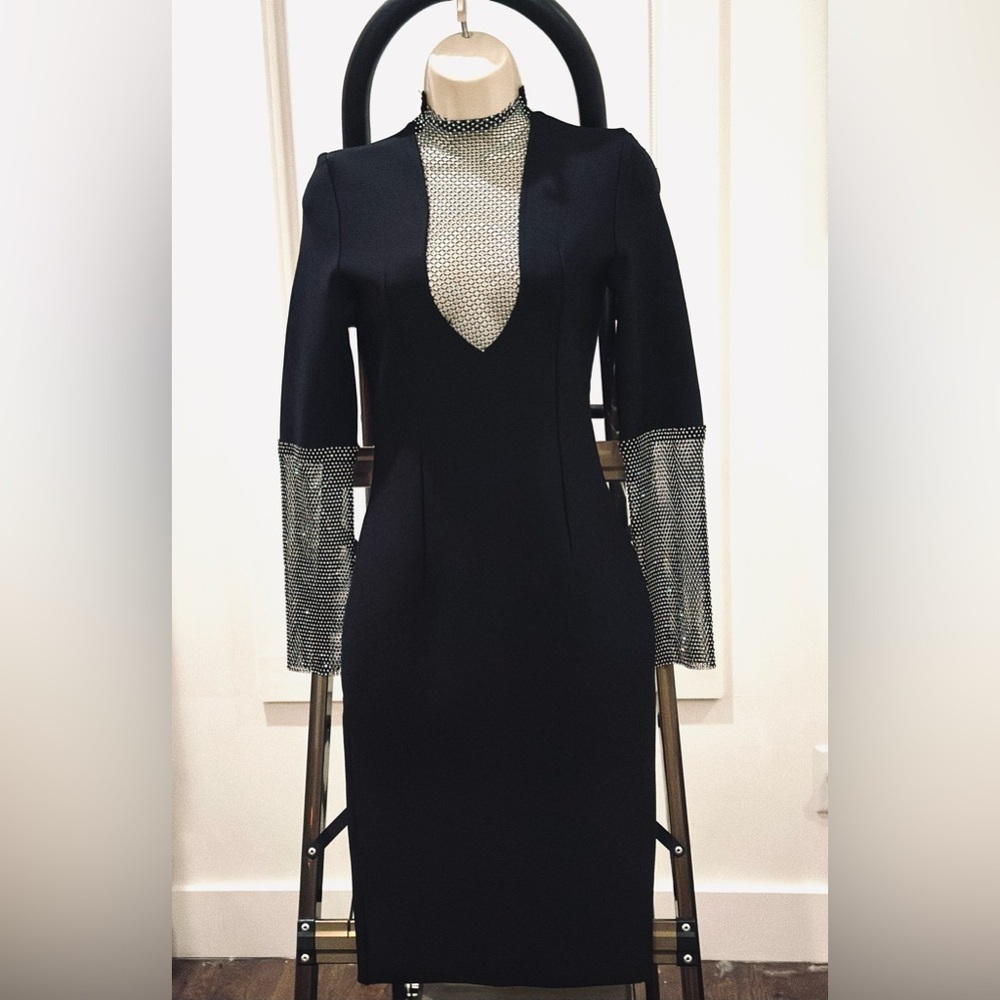 Bandage and diamond mesh bandage midi dress size 4-6